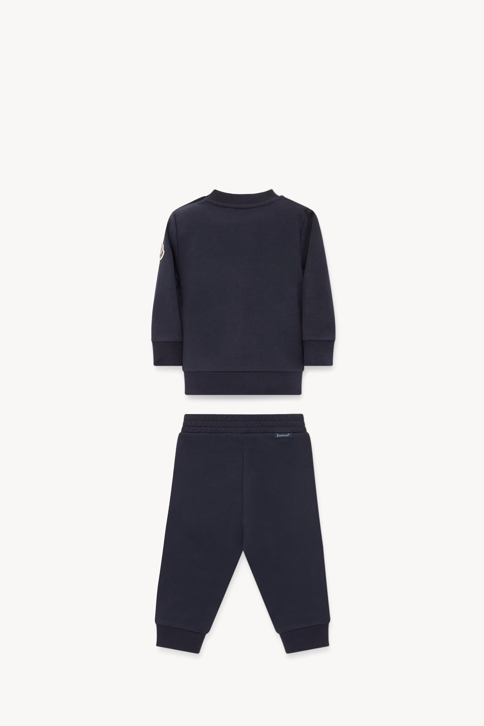 Conjunto de chándal de algodón con logotipo pixelado Niño Azul Noche Moncler 2